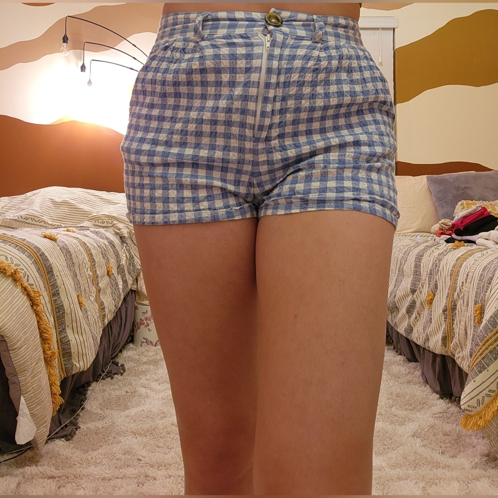 Blue Plaid Shorts